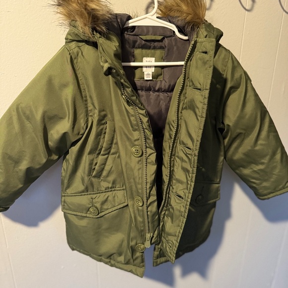 🌲Baby GAP Green Hooded Parka Jacket | 2T 🌲 - Picture 4 of 7